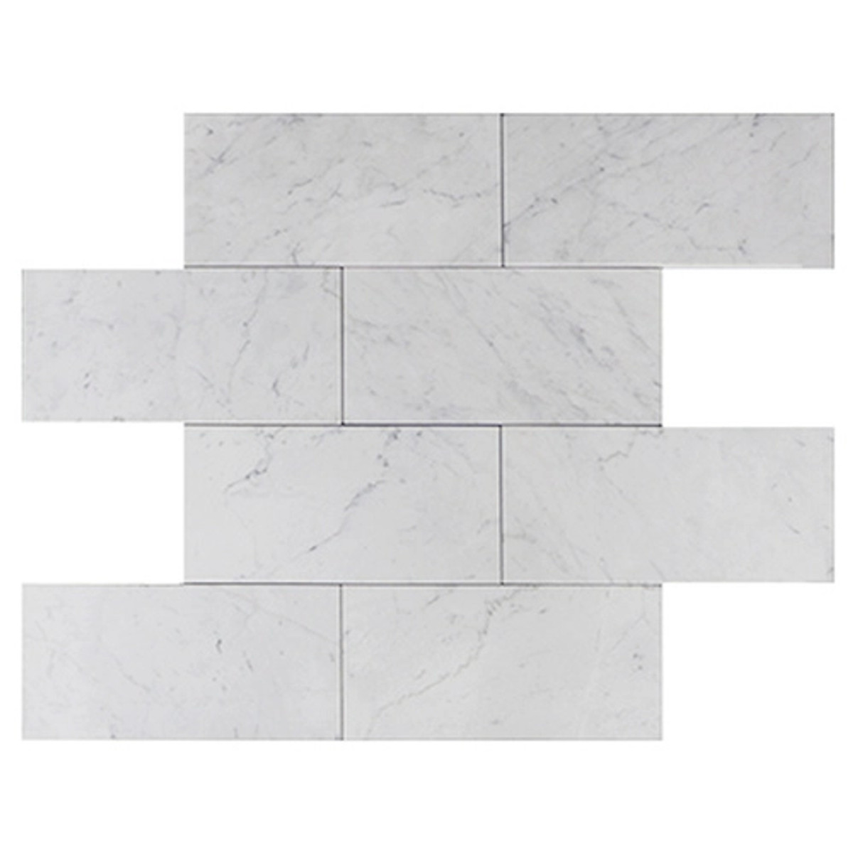 Carrara White Italian Marble 6” x 12” Subway Tile Polished