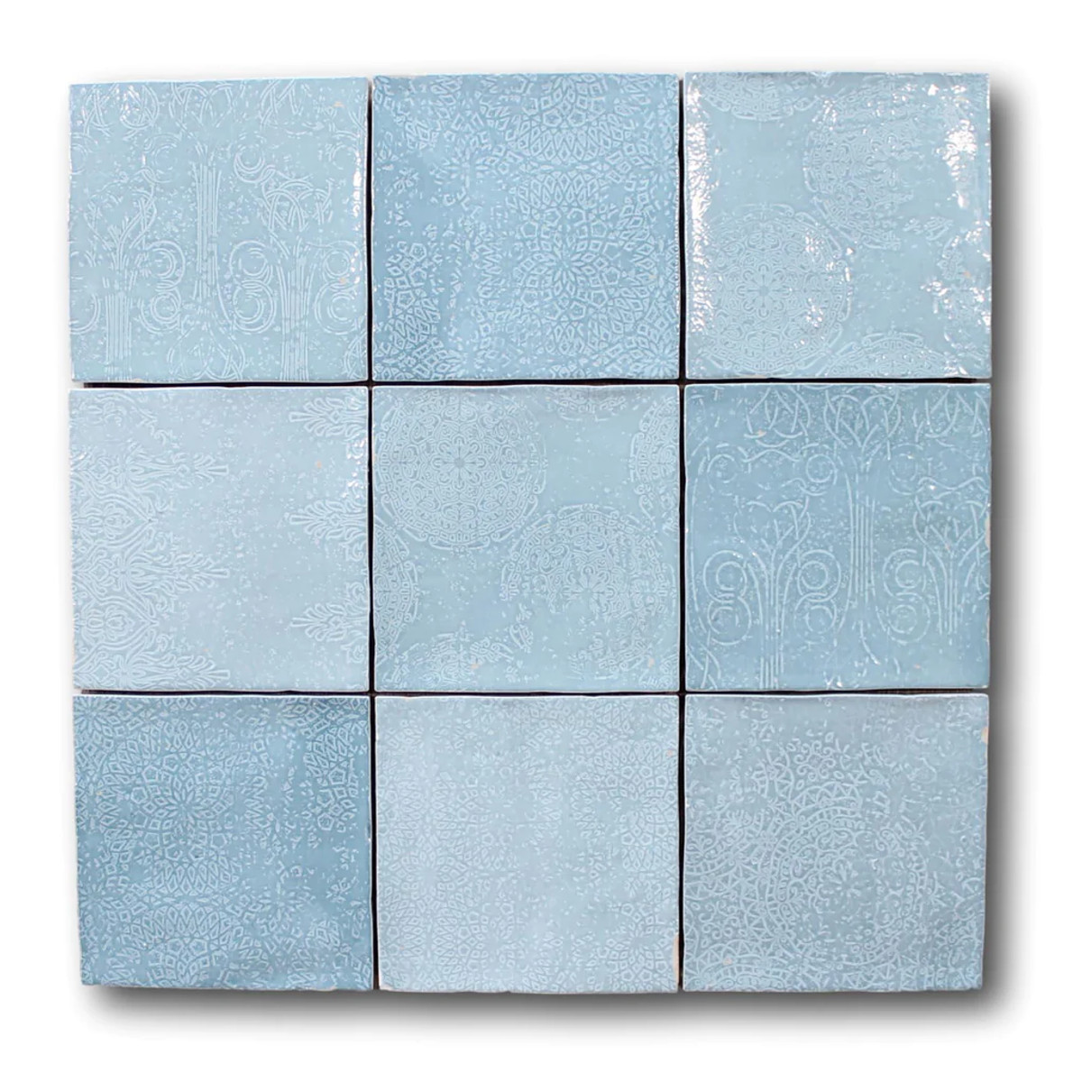 Mestizaje Zellige 5 x 5 Ceramic Tiles - Aqua Decor