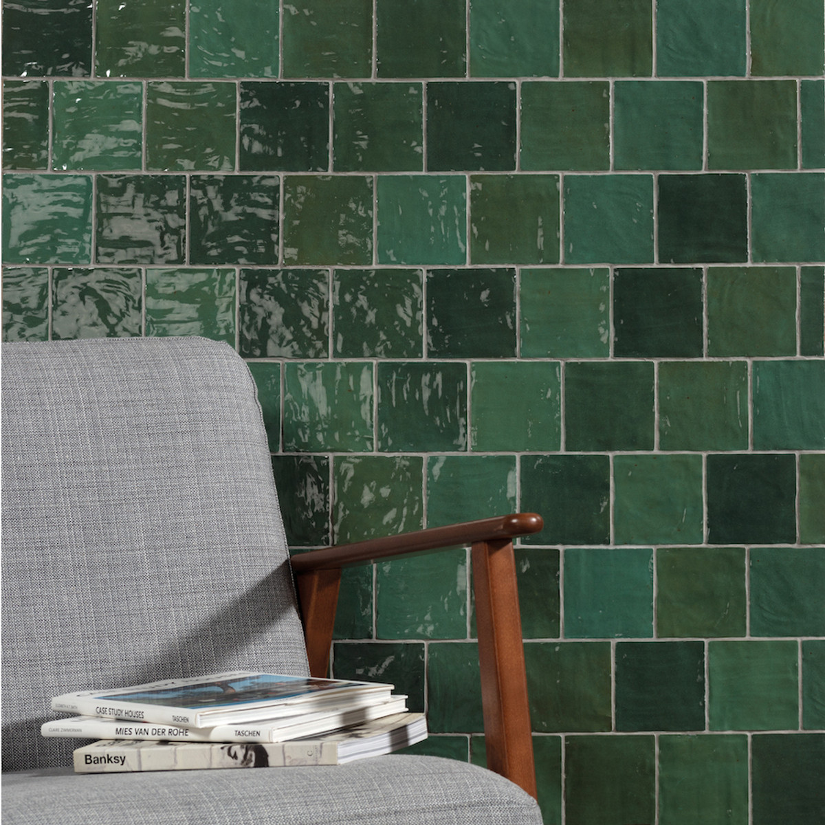 Trinity Green Gloss 4x4 Ceramic Wall Tile