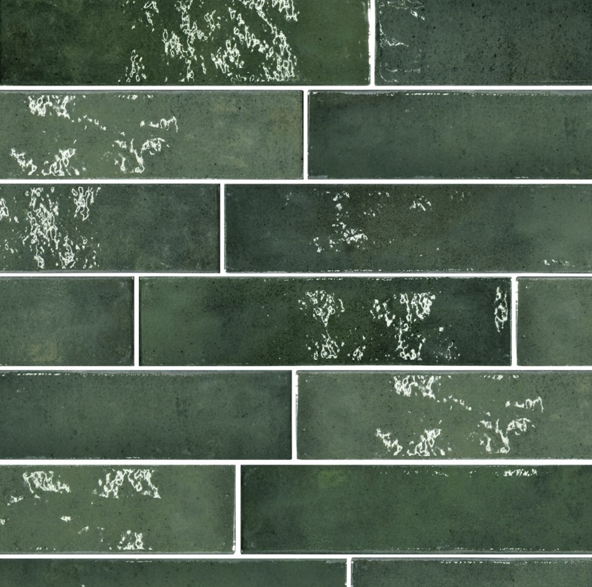 Memory Moss Green 2 1/2" x10” Gloss Porcelain Tiles