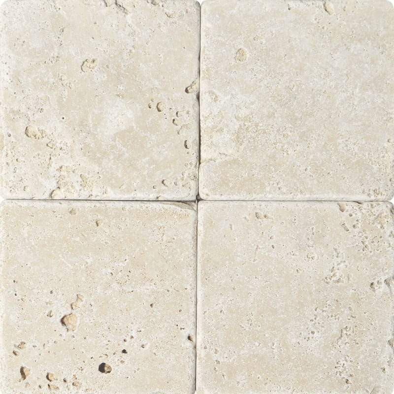 Travertino Chiaro Tumbled 4x4
