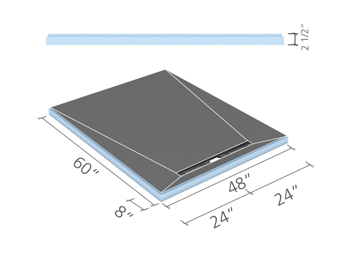 wedi Fundo Linear Shower Base 48 in. x 60 in. 27 1/2 inch 1 pc US9310002