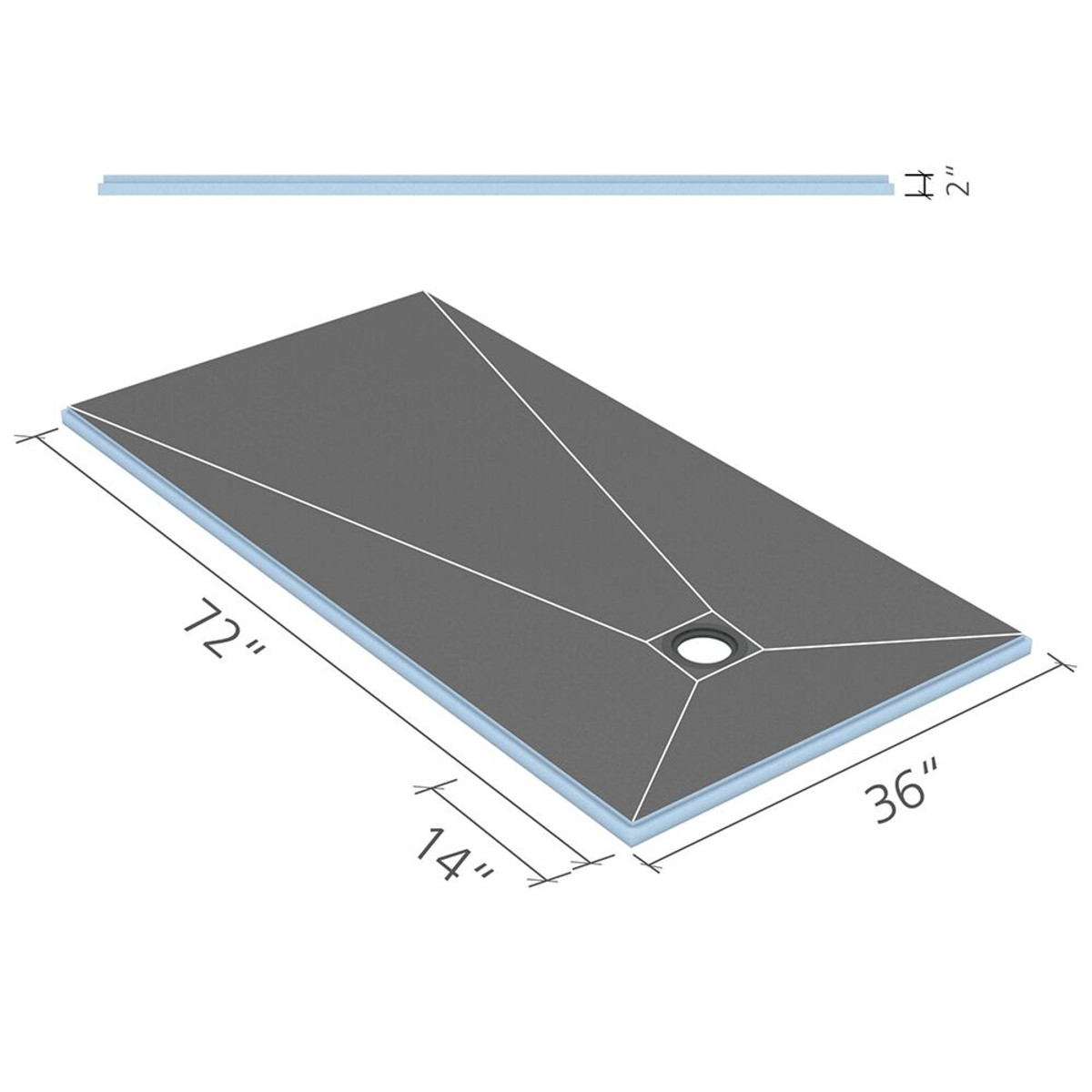 Wedi Fundo Primo Kit  36 in. x 72 in. Offset Drain 1 piece US2000001