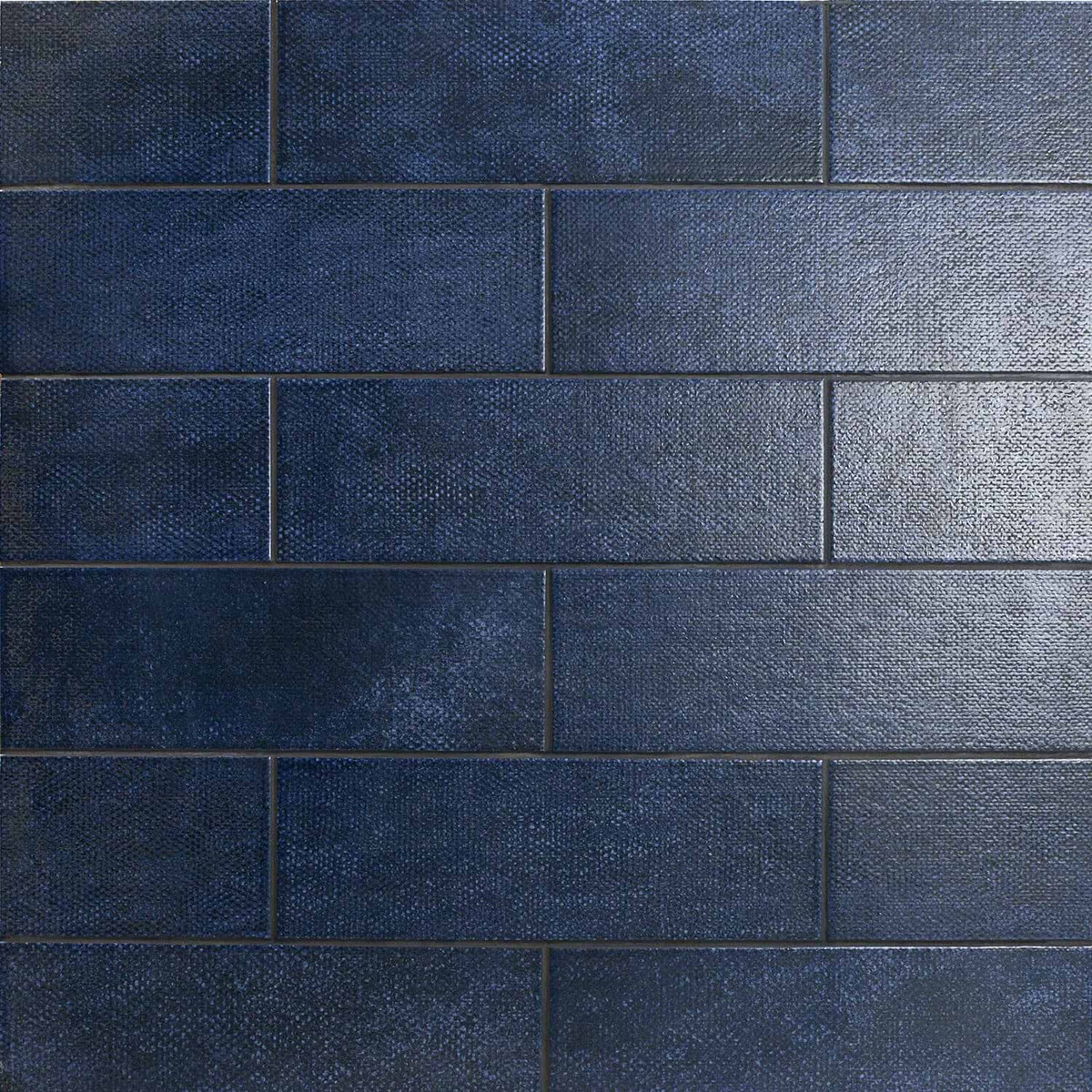 Camp Army Canvas Blue 4"x12" Ceramic Wall Tiles