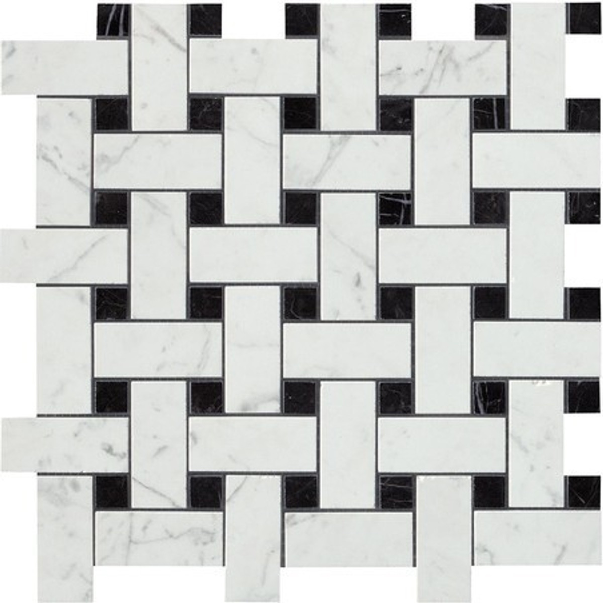 Marvel Stone Cold Lappato Basketweave Mosaics