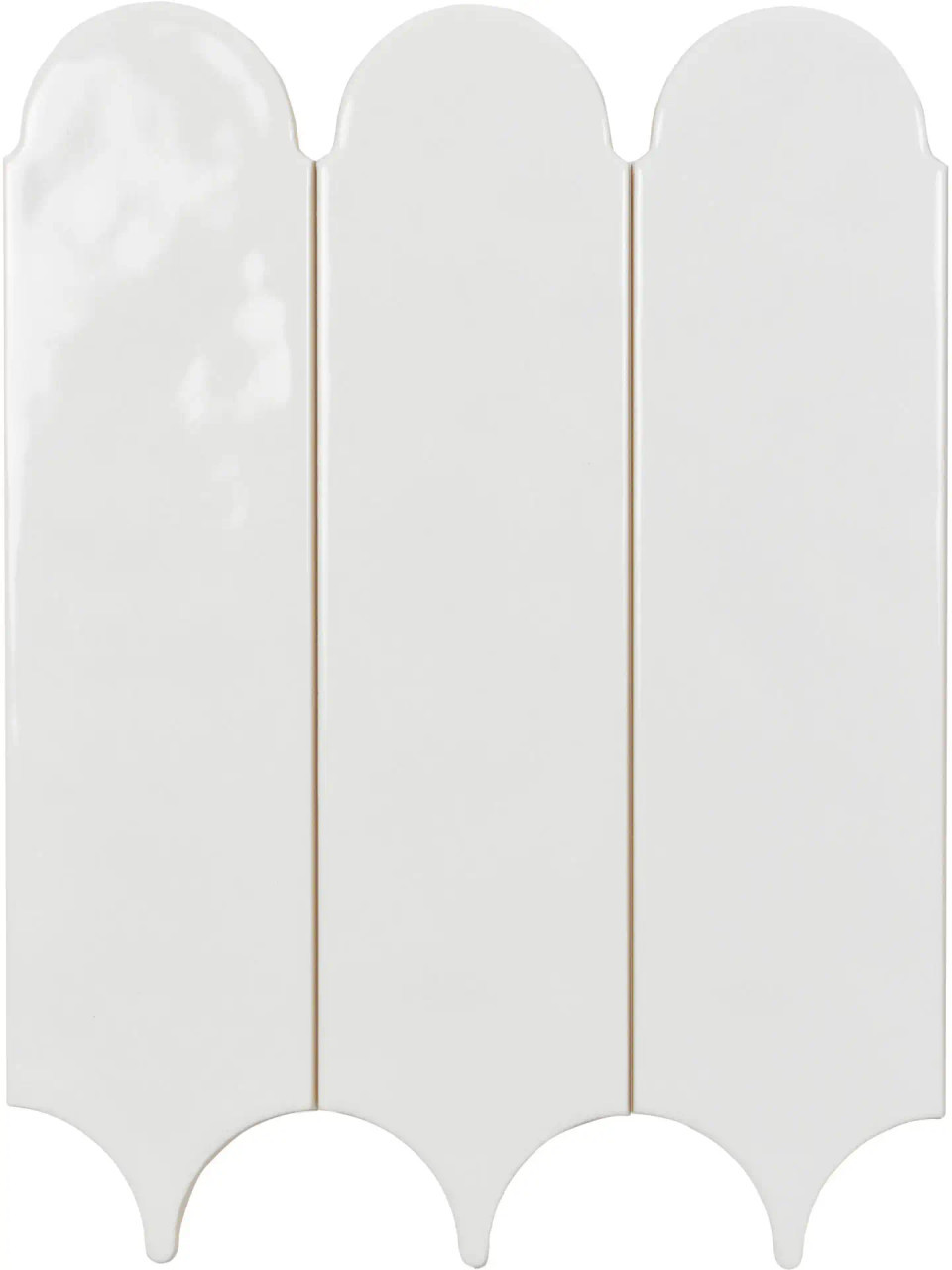 Raindrops Ice White Gloss 3"×12" Matte Ceramic Wall Tile