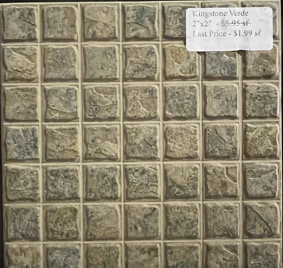 Kingstone Verde 2"x2" Scored 13"x13" Porcelain Tiles $1.99 Sq. Ft. Last Price (396.78 Sq. Ft. Left)