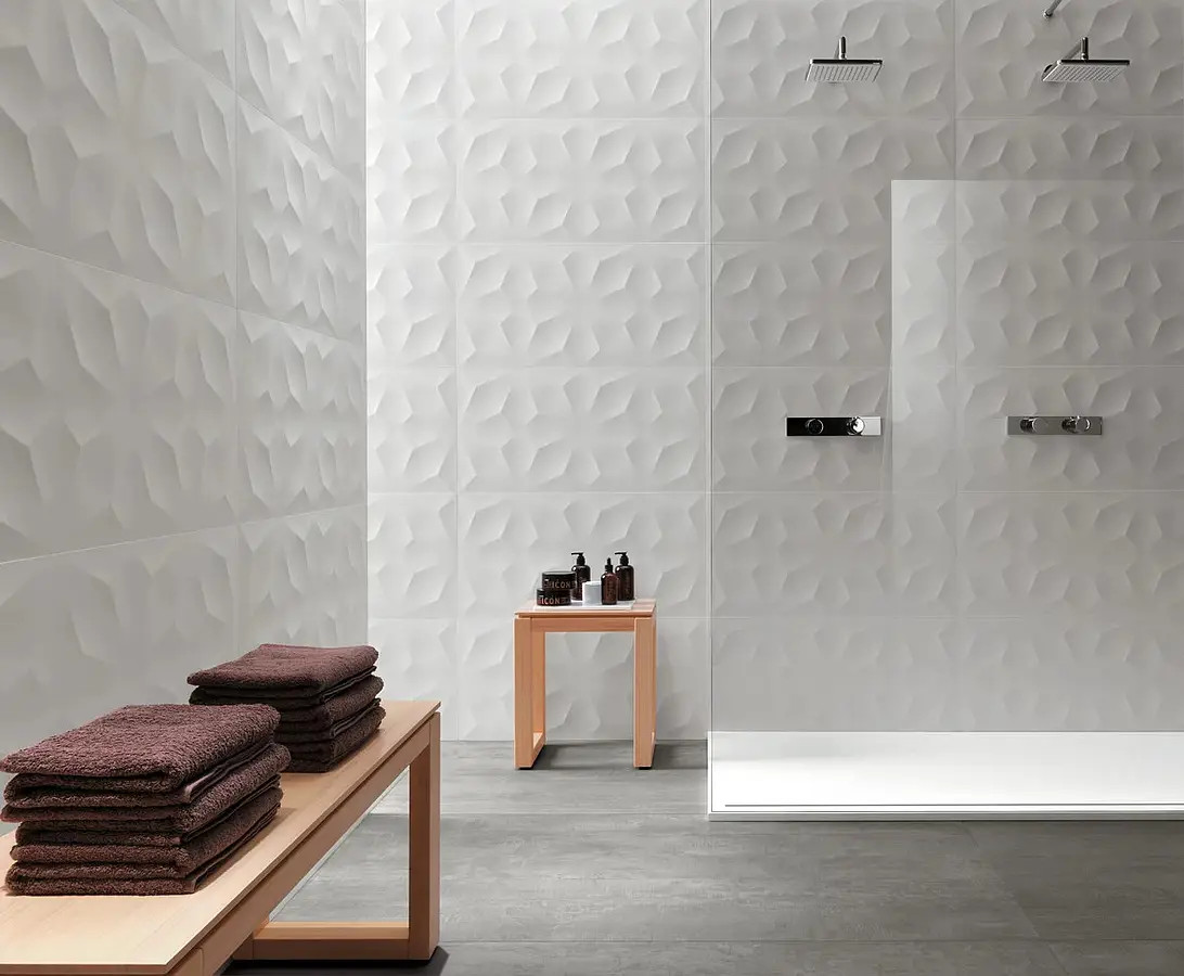 3D Wall White Matte Diamond 16x32 Ceramic Wall Tiles