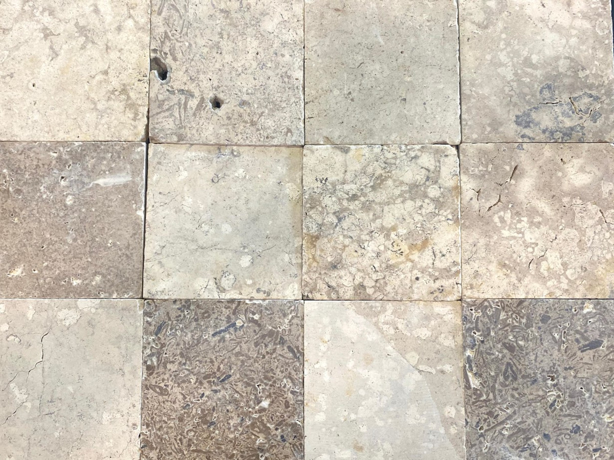 9064 Noce Travertine Straight Edge Unfilled 4x4 $9.99 Sq. Ft. (30 Sq. Ft. Left)