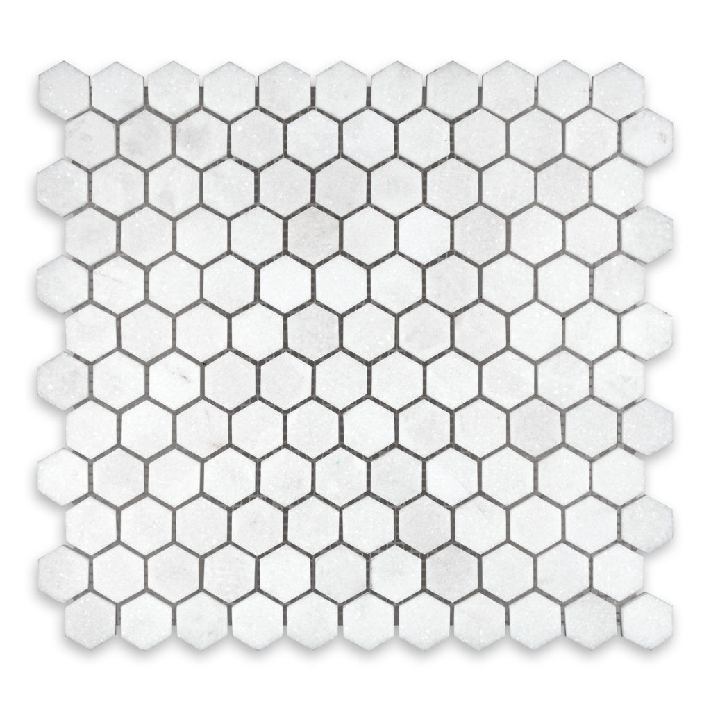 Thassos White Marble Hexagon 1″