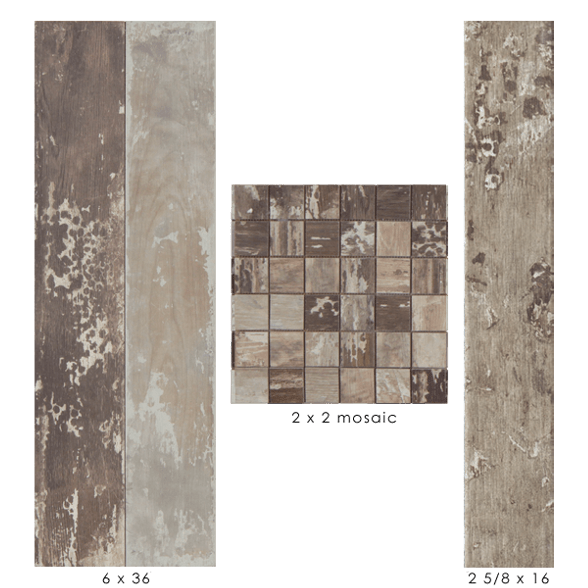 Kentucky American Elm 2x16 Field ,3x36 Bullnose, 6x36 Field Tiles