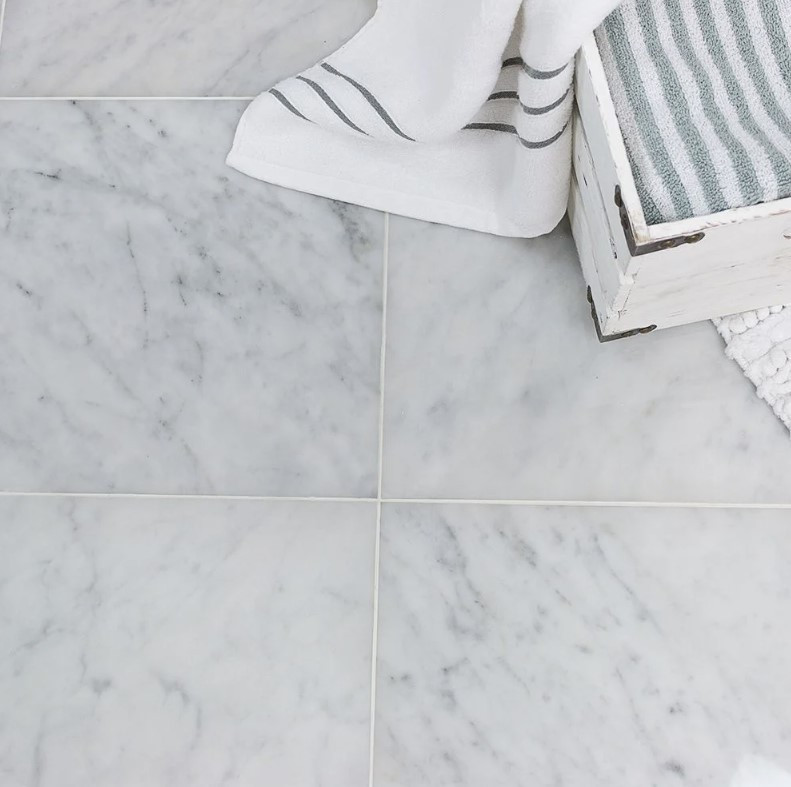 Carrara Honed 12x12 & Thassos White Marble Honed 12x12 Checkerboard