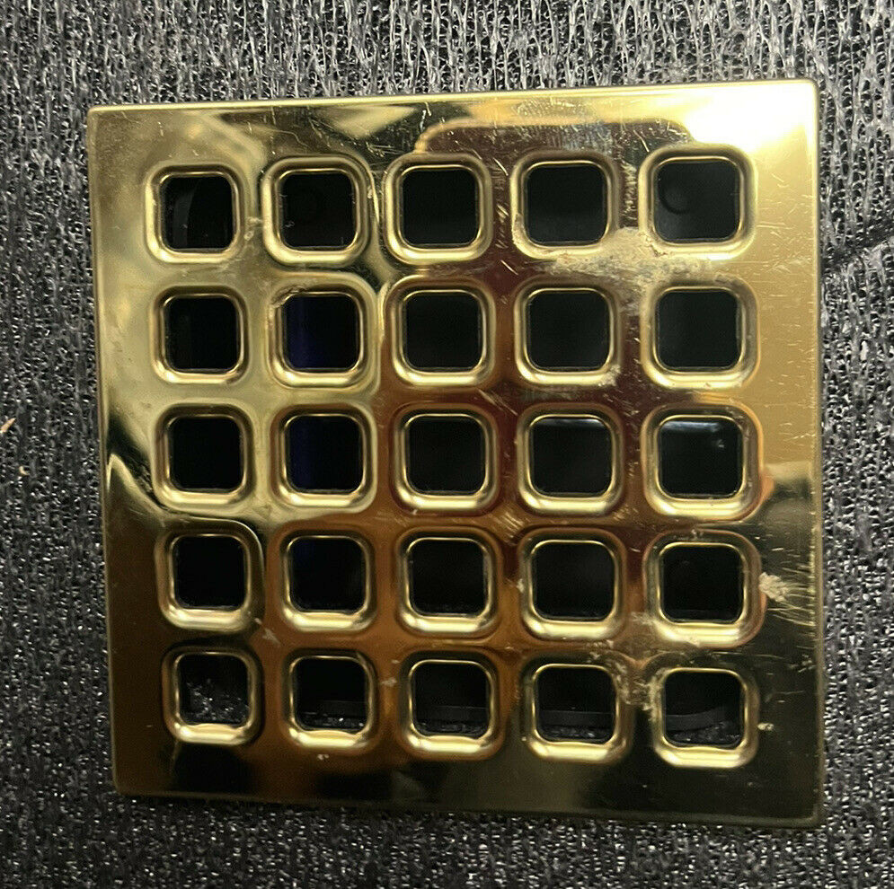 USG Durock Shower System- Pro Series Grate- 4” Professional Grate Polished Gold