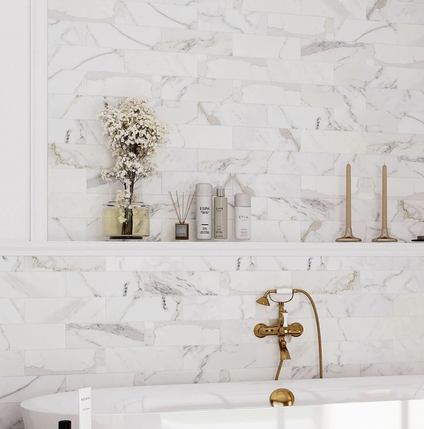 Calacatta Gold Marble Honed 4"x12"