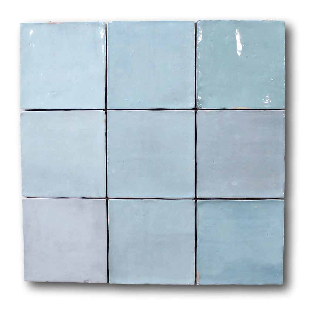 Mestizaje Zellige 5 x 5 Ceramic Tiles - Aqua