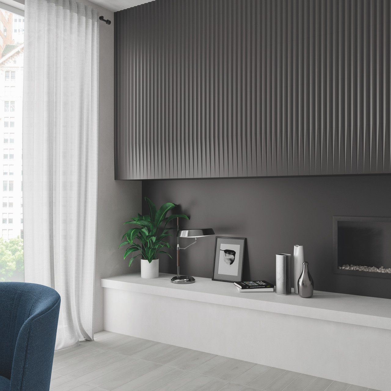 Stripes and Stripes Transition Graphite 3x12 Matte