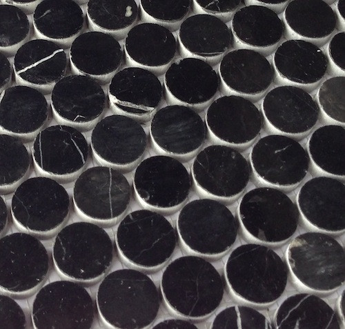 Nero Marquina (Black Marble) 1" Pennyround Polished Mosaic