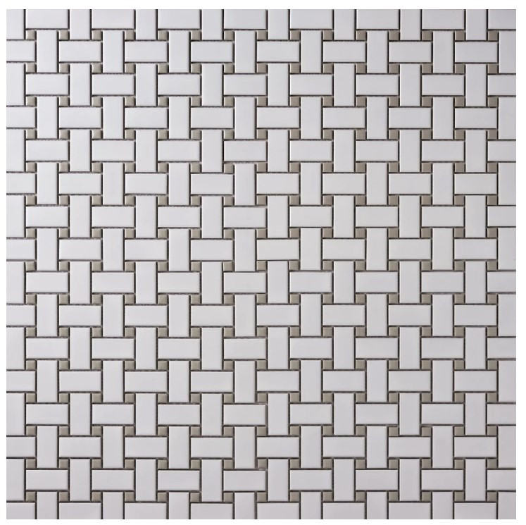Alameda Basketweave with Gray Dot Mosaic 12x12