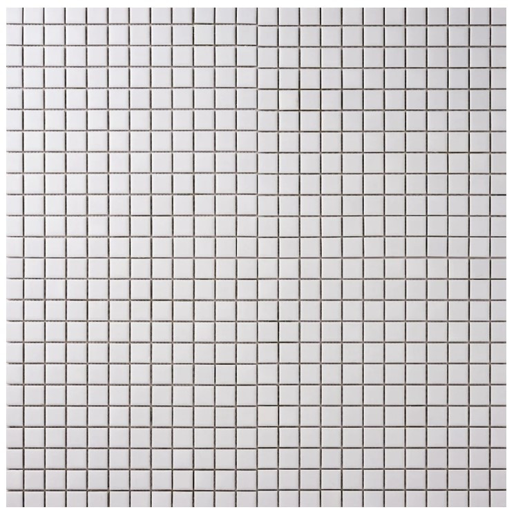 Alameda White Matte 1"x1" Square Mosaics 12x12