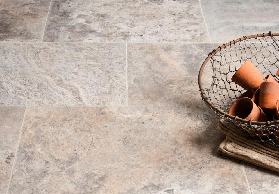 Silver Travertine Cross Cut Honed & Filled 12x24 Tiles