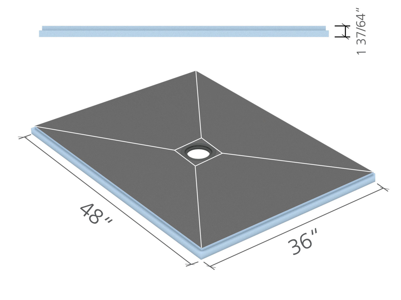 Wedi Fundo Primo Kit 36 in. x 48 in. 1 piece US2000009