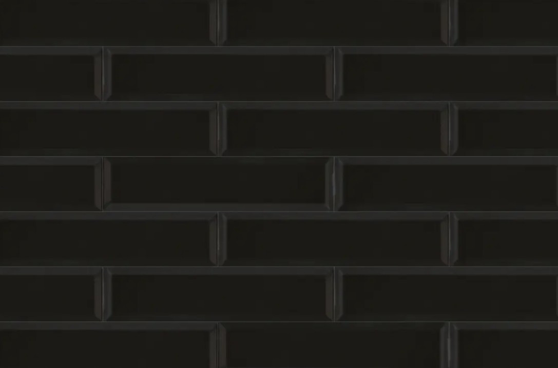Brick Atelier Black Gloss Bevel 3 1/8x 12 3/8