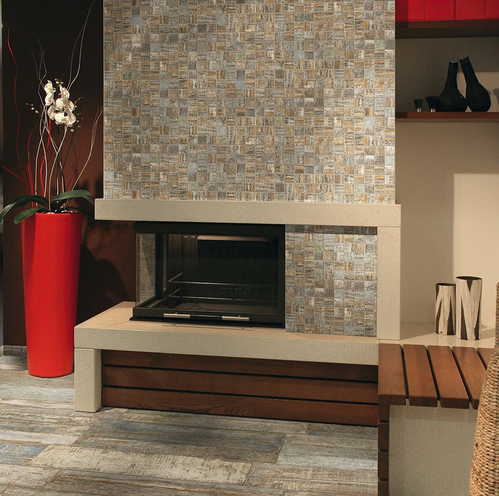 Sea wood Colors 2"x2" Mosaics 12x12 Mesh
