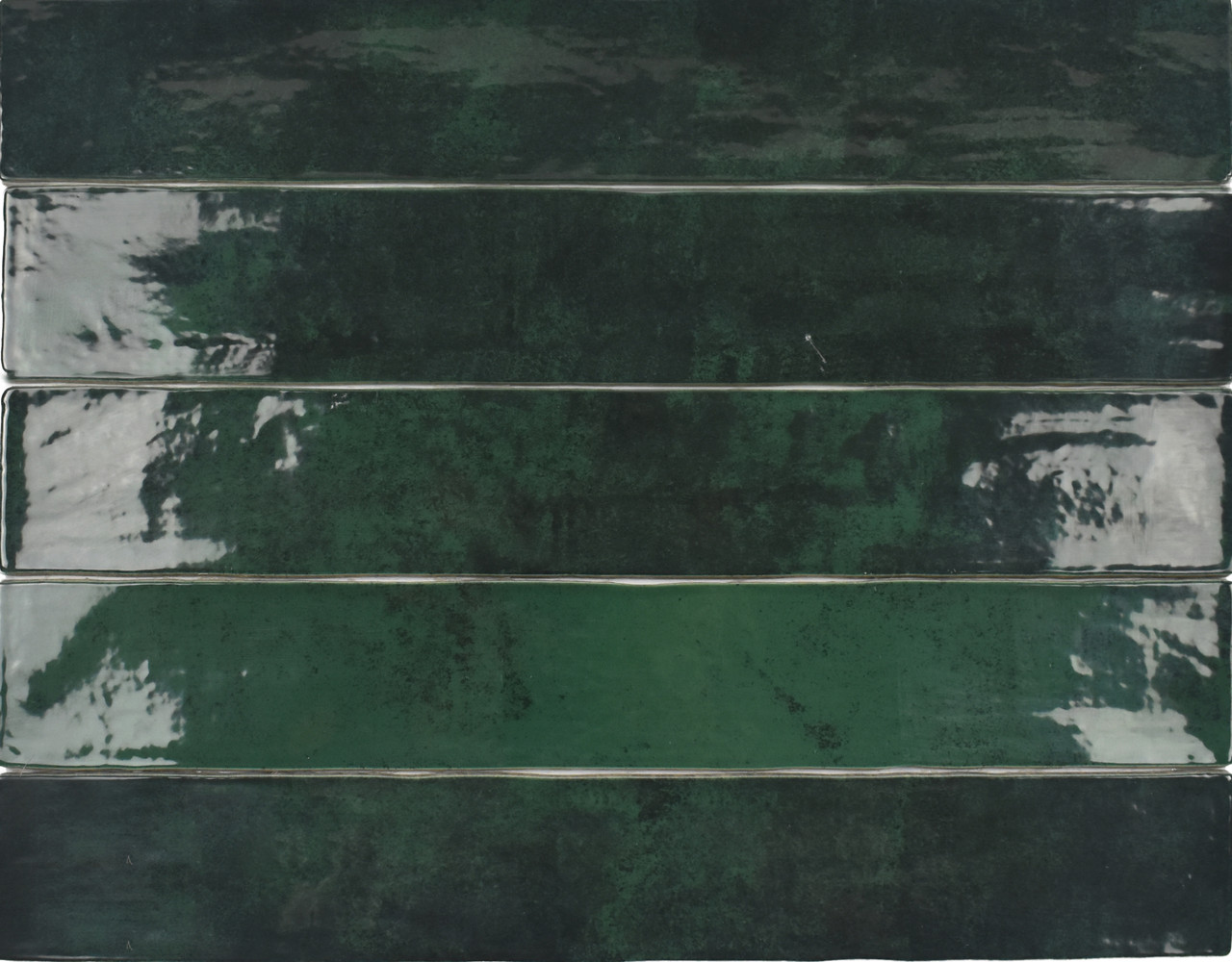 Zellige Emerald Green Gloss 2.5"x16" Ceramic Wall Tiles