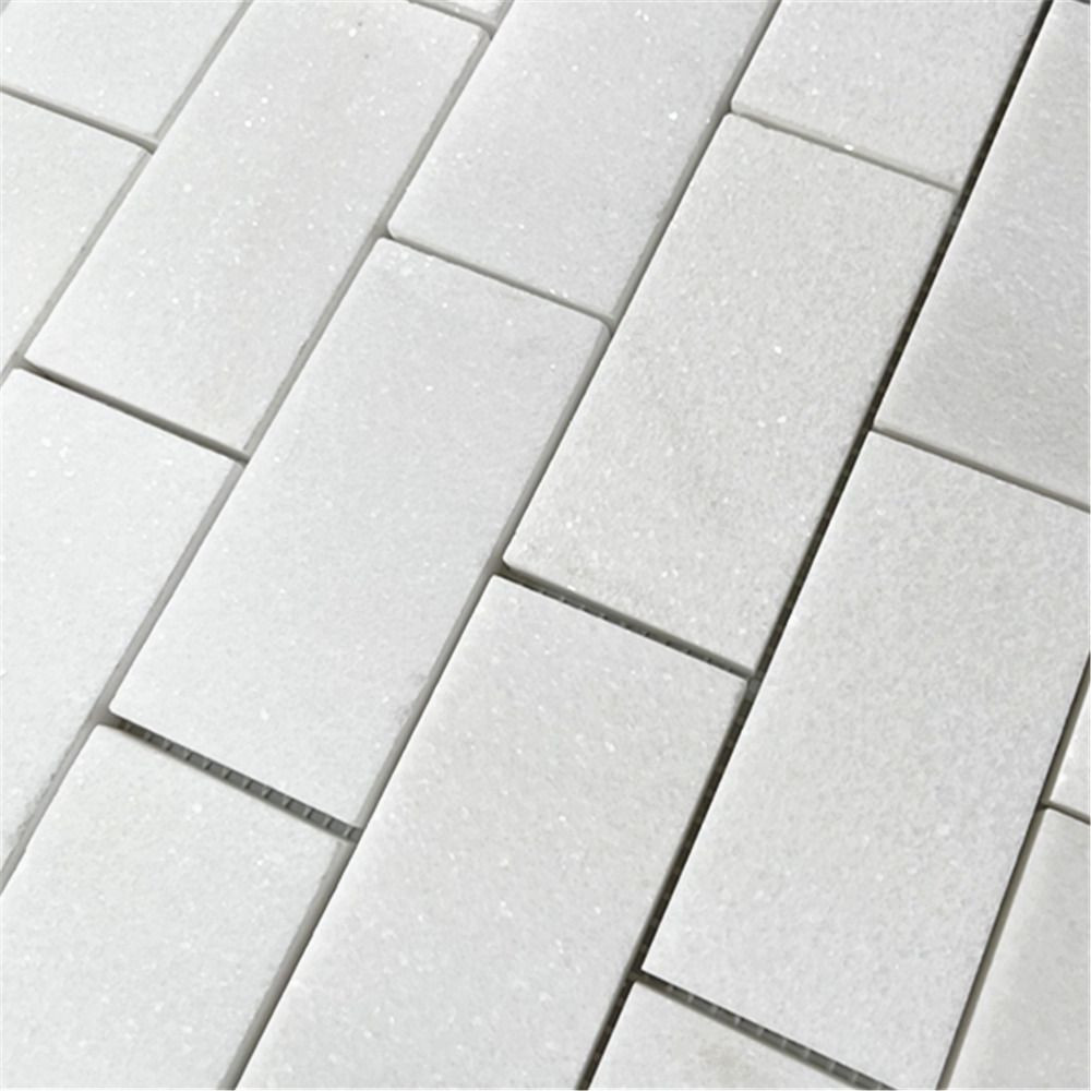 Thassos White Marble 2x4 Grand Brick Subway Mosaic Tile Honed
