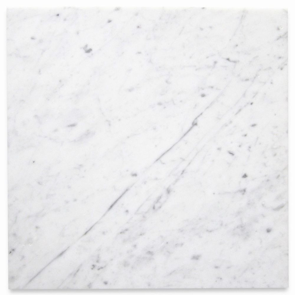 Carrara White Marble 18x18 Tile Honed