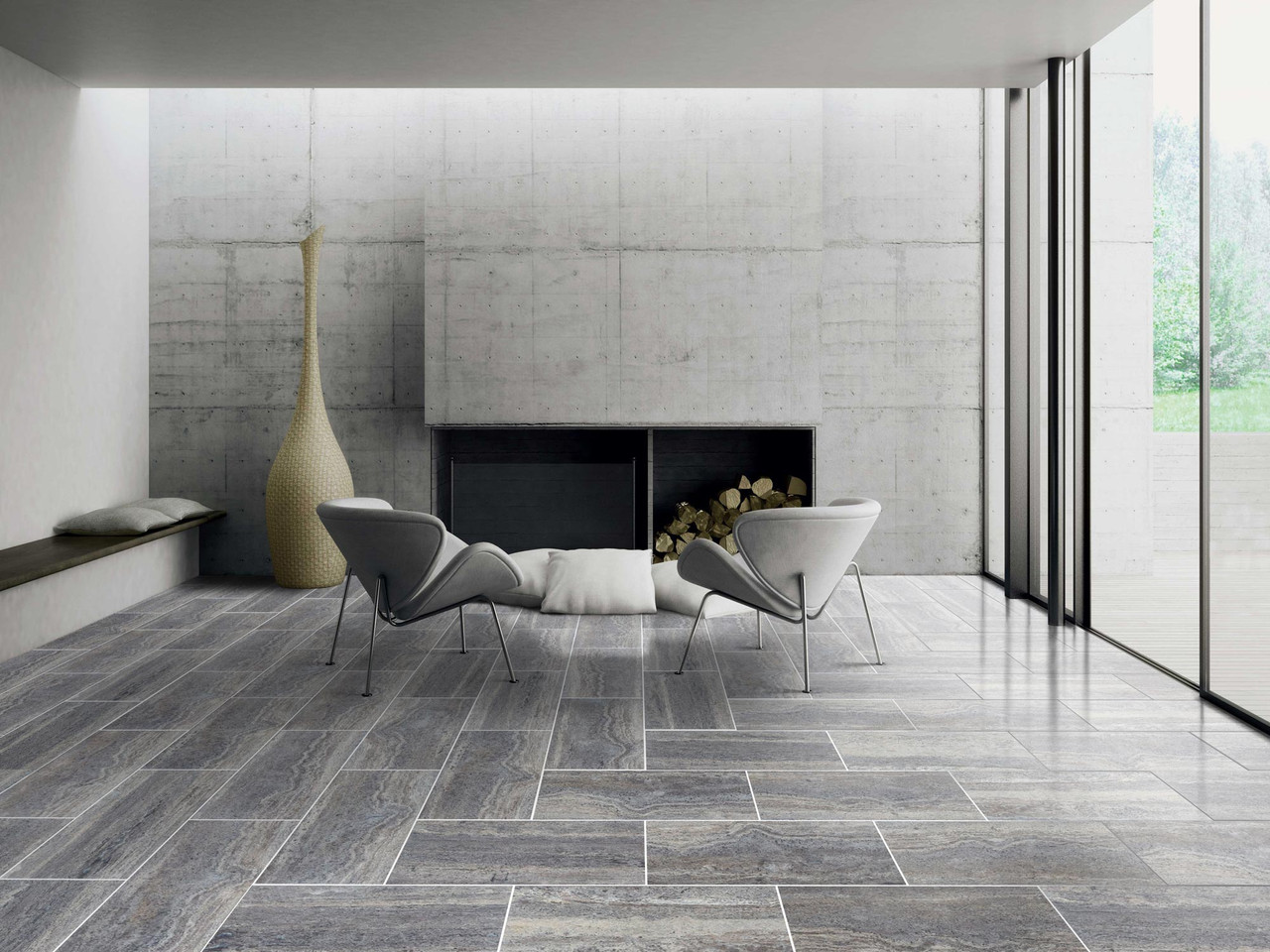 Silver Travertine Veincut Honed & Filled 12x24