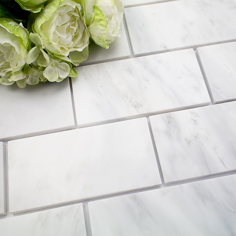 Ocean White Honed 6x12 Marble Tiles - Portland Direct Tile & Marble