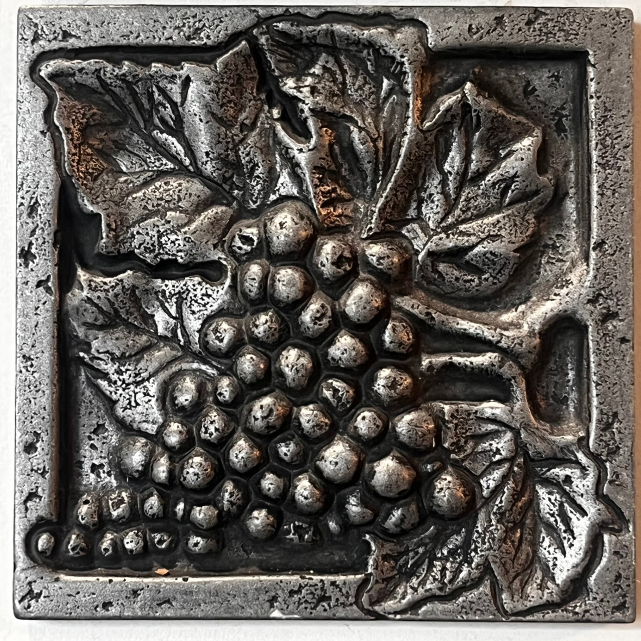 FACES OF NATURE CAST INSERT PEWTER CAST TREE VASE 4"X4" TILES