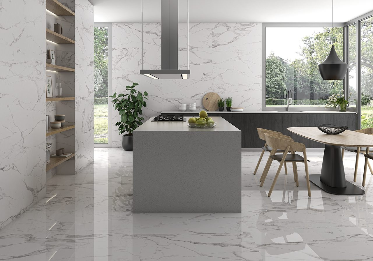 Bianco Venantino Polished 24"x48" Polished Large Format Porcelain Tiles