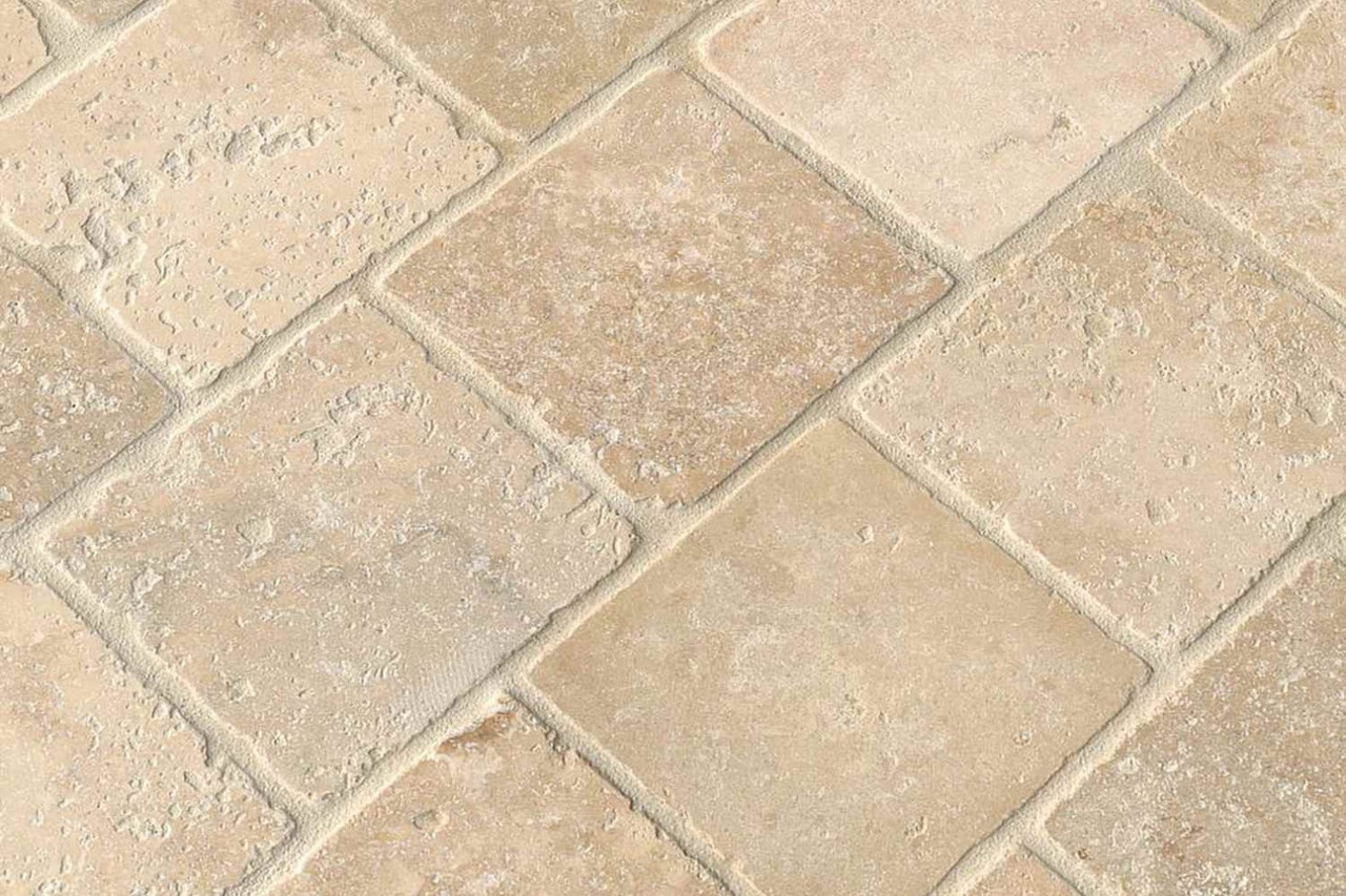 9008T Persian Travertine Tumbled 4x4 $9.99 Sq. Ft.