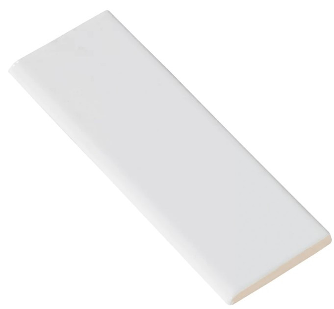Ice White Gloss 3x12 Bullnose Finished on 12" Side