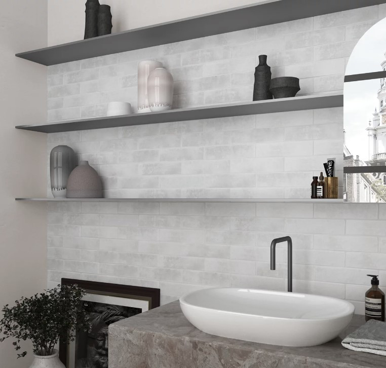 Argile 2.5" x 10" Porcelain Tile - Ice Tile