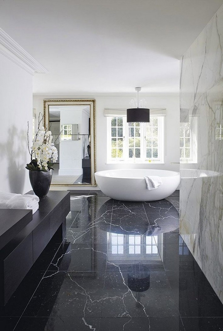 Nero Marquina Polished 24x24 Marble Tiles