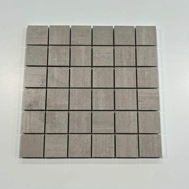 Streets Light Gray 2"x2" Square Porcelain Mosaics 12"x12" Mesh $9.99 Sq. Ft.