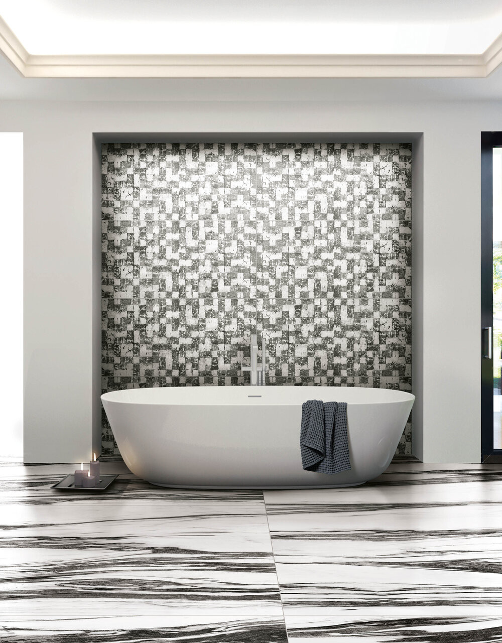 B&W Marble Fall Matte 24x48