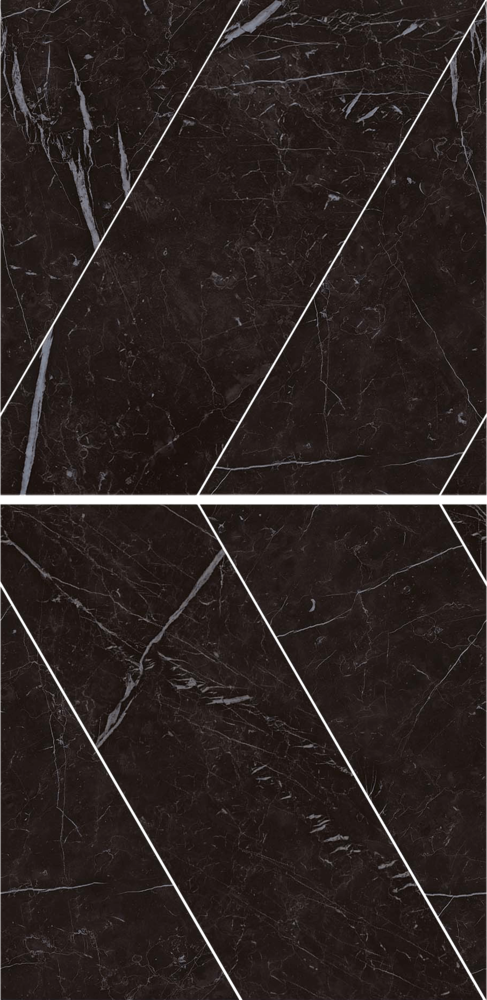 Marvel Stone Nero Marquina Lappato Chevron Mosaics