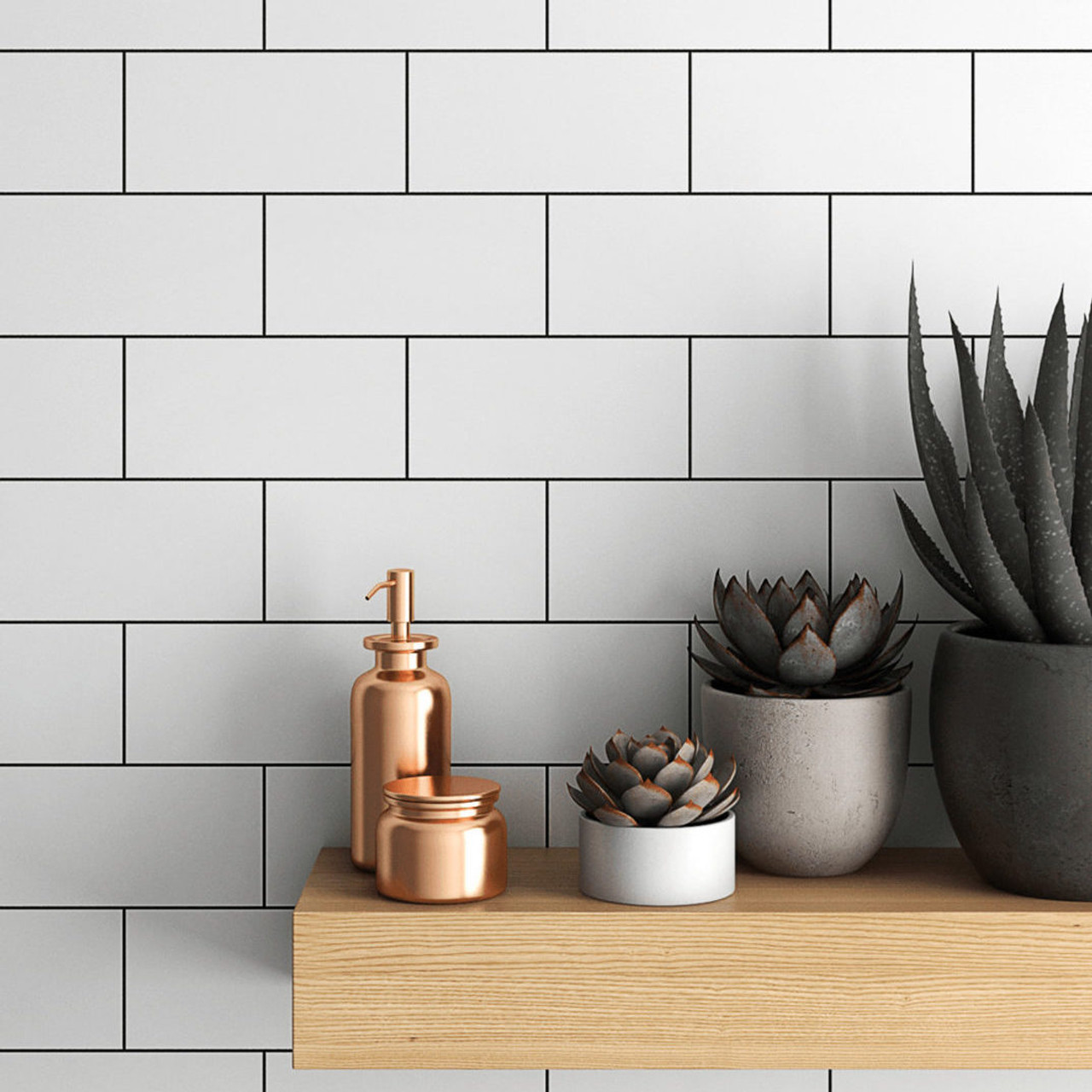 Ice White Gloss 3"x6" Ceramic Wall Tiles
