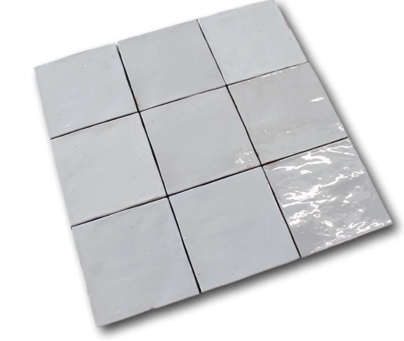 Mestizaje Zellige 5 x 5 Ceramic Tiles - White Gloss
