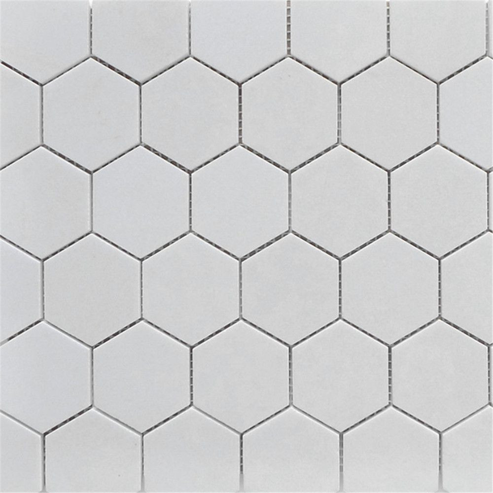 Thassos White Marble 2 inch Hexagon Mosaic Tile Polished