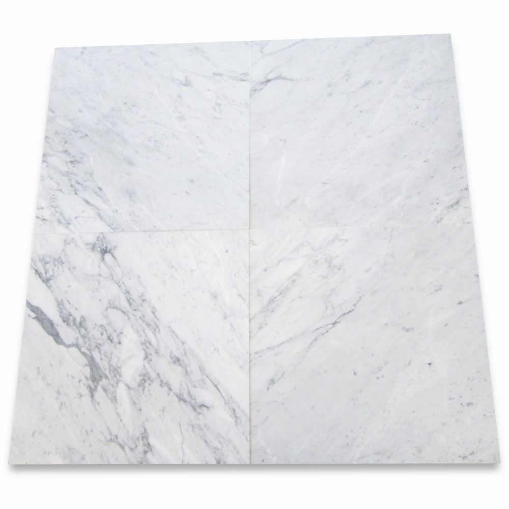 Carrara White Marble 24x24 Tile Honed