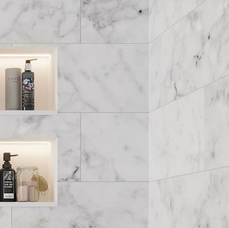 Carrara White Marble 12x24 Tile Polished