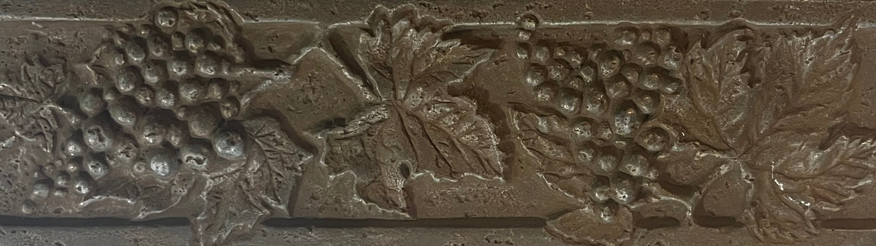 Faces of Nature Rust Cast "Grapes" 3"x10" Decorative Tiles