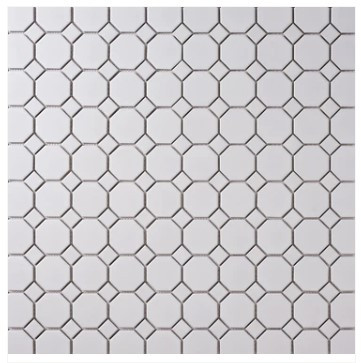 Alameda Octagon With White Dot Mosaic 12x12