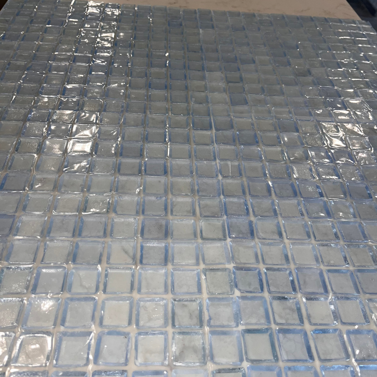 Ocean Style Light Blue 1"x1" Glass Mosaic 13x13 Mesh $9.99 SF