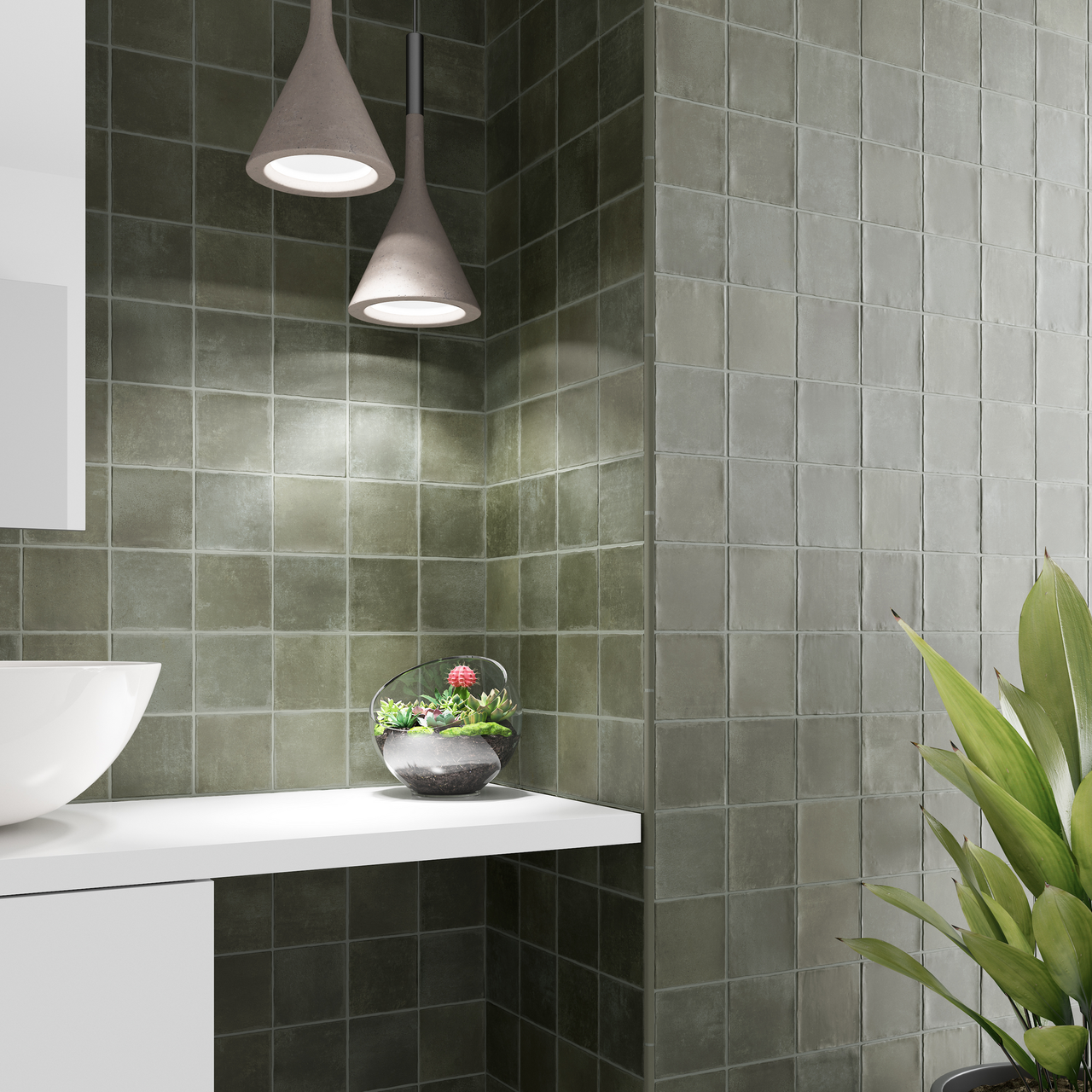 Argile 4"x4" Porcelain Tile - Khaki